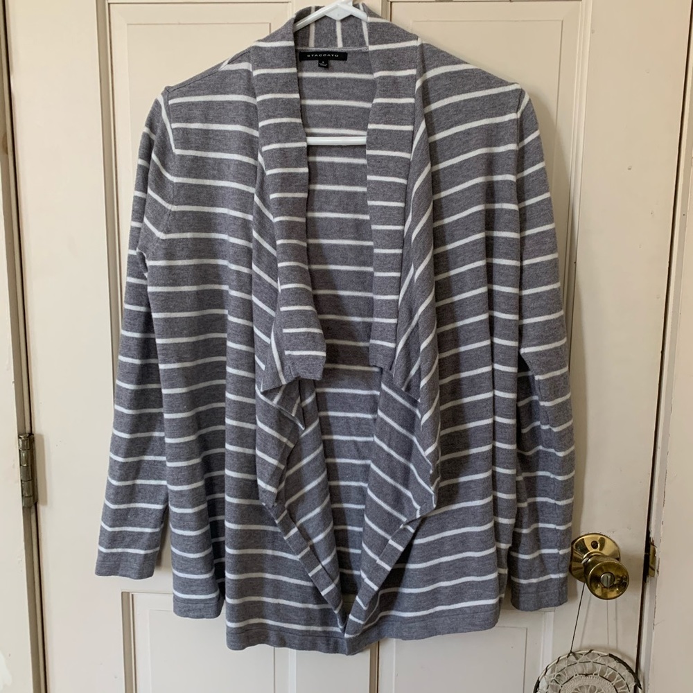 Stripe Waterfall Cardigan Blazer